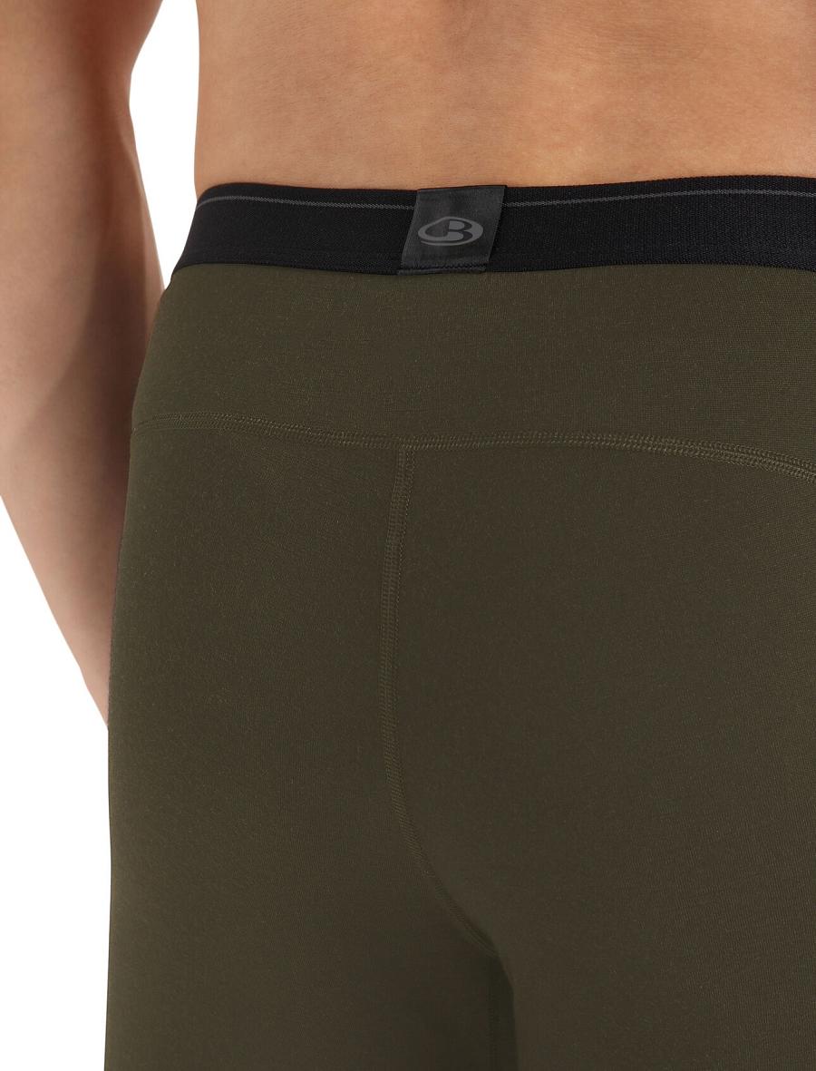 Leggings Icebreaker Merino 200 Oasis with Fly Homme Vert Olive | FR 1131EBCX